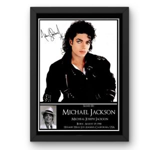 Michael Jackson Signed Display framed photo print