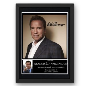 Arnie Schwarzenegger Signed Display - Framed