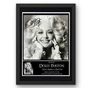 Dolly Parton Black & White Signed Display framed photo print