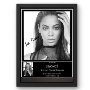Beyoncé Black & White Signed Display