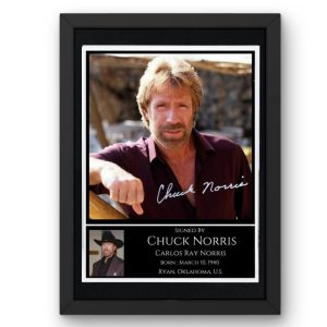 Chuck Norris Version 1 Signed Display framed photo print