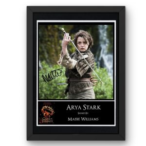Arya Stark Signed Display - Framed