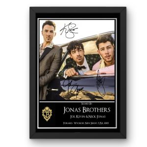 Jonas Brothers Signed Display framed photo print