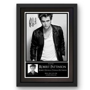 Robert Pattinson Black & White Signed Display