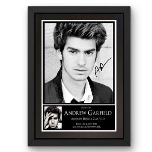 Andrew Garfield Black & White Signed Display - Framed