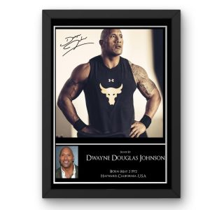 The Rock Dwayne Johnson Signed Display