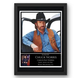 Chuck Norris Version 2 Signed Display framed photo print