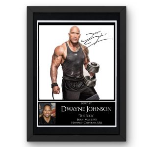 Dwayne Johnson The Rock Signed Display