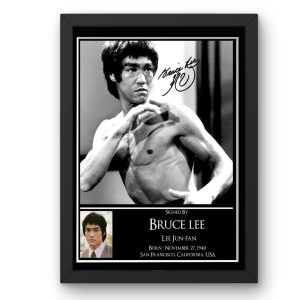 Bruce Lee Signed Display