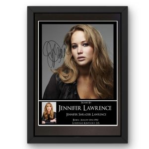 Jennifer Lawrence Signed Display