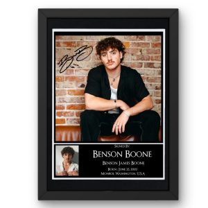 Benson Boone Signed Display framed photo print
