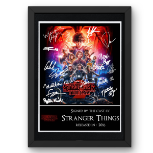 Stranger Things Cast Poster Version 2 Signed Display